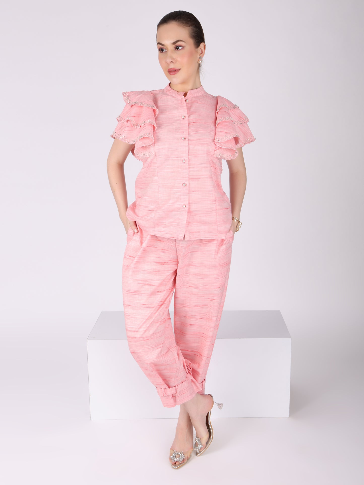 Shoulder Bounce Pink Co-Ord Set