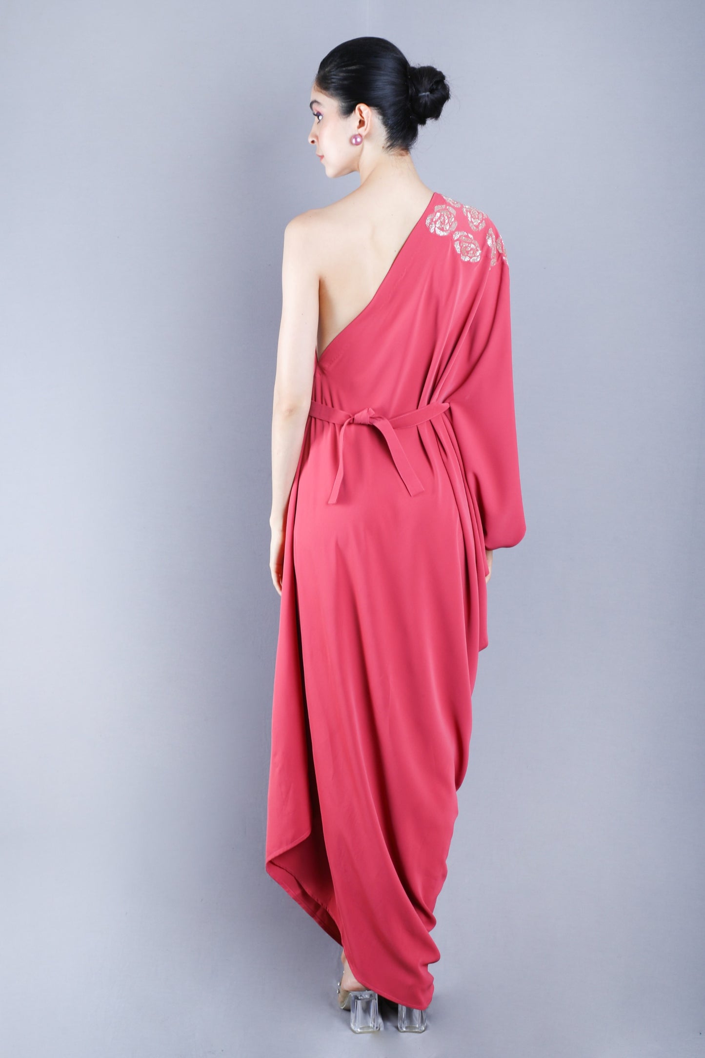 Motifiq's off shoulder drape dress for women