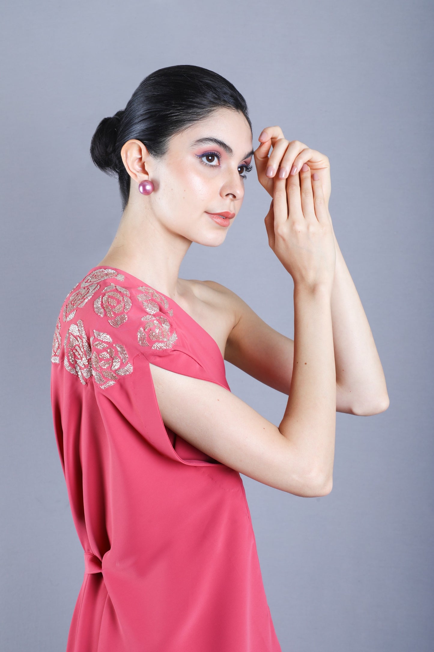 Motifiq's off shoulder drape dress for women