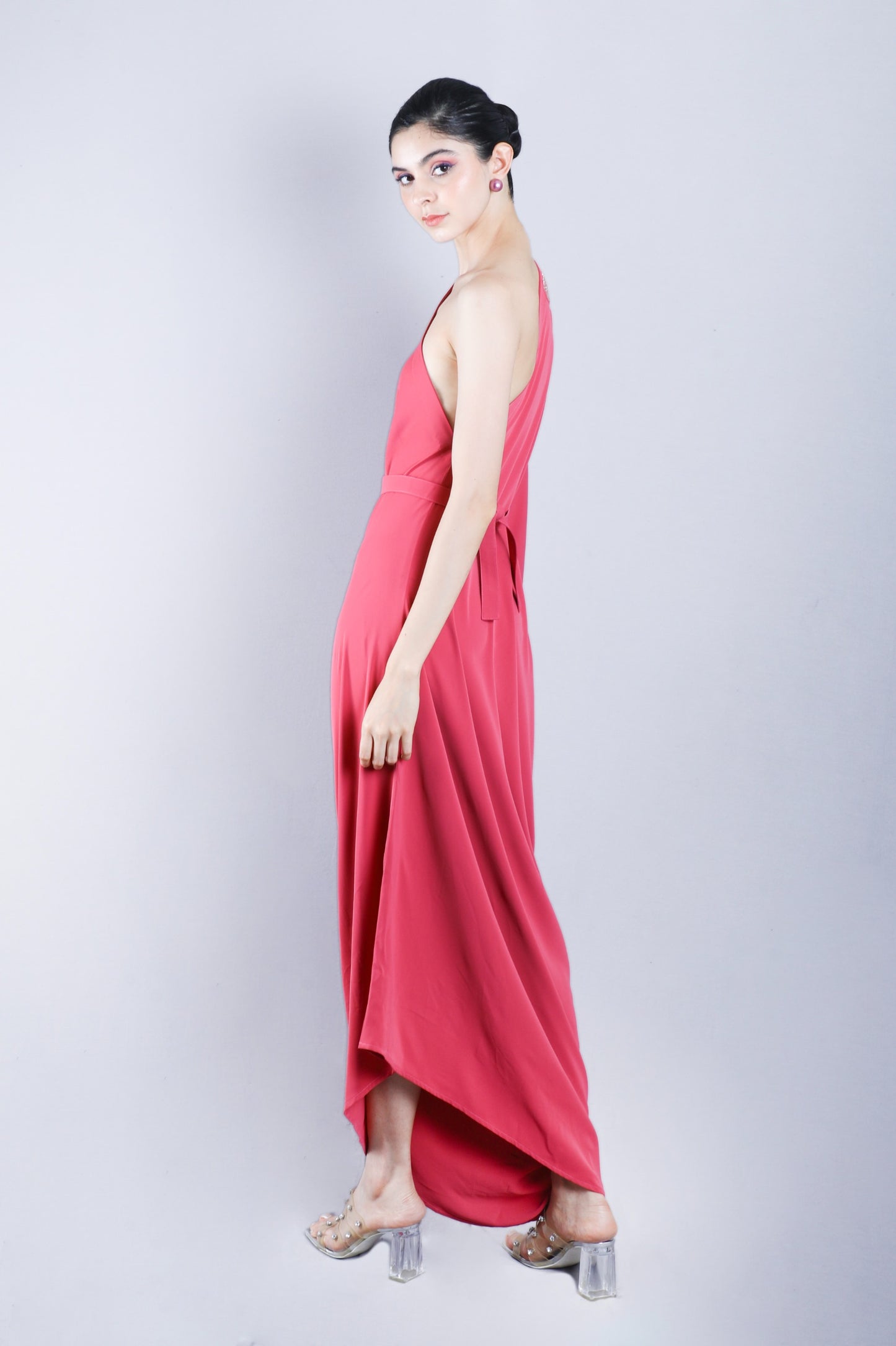 Motifiq's off shoulder drape dress for women