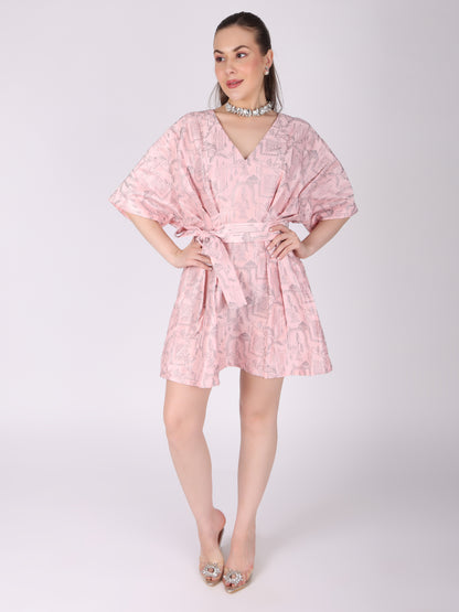 Short Pink Bow Dress
