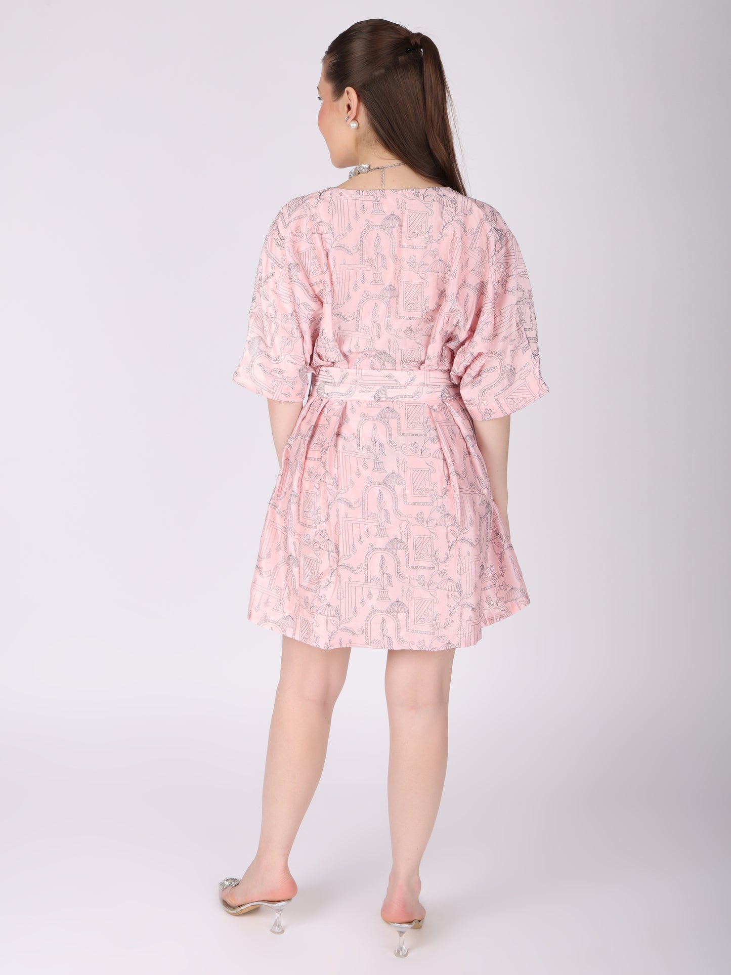 Short Pink Bow Dress