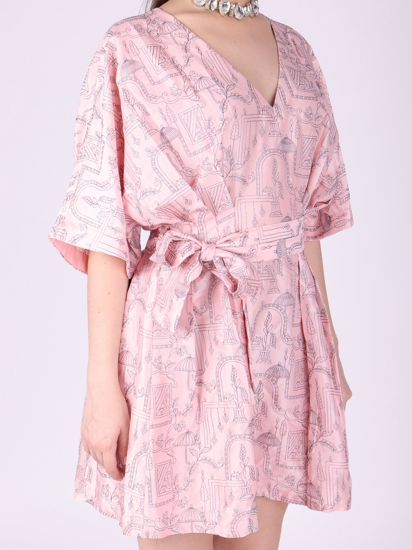 Short Pink Bow Dress