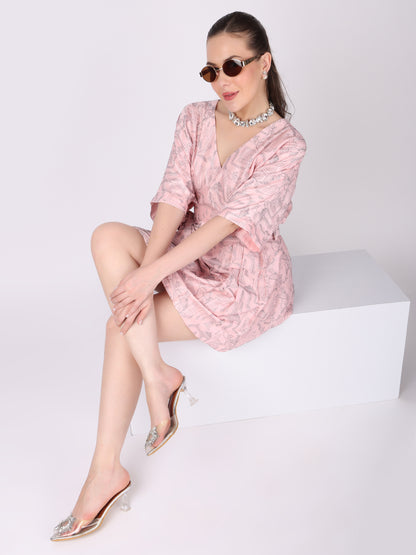 Short Pink Bow Dress