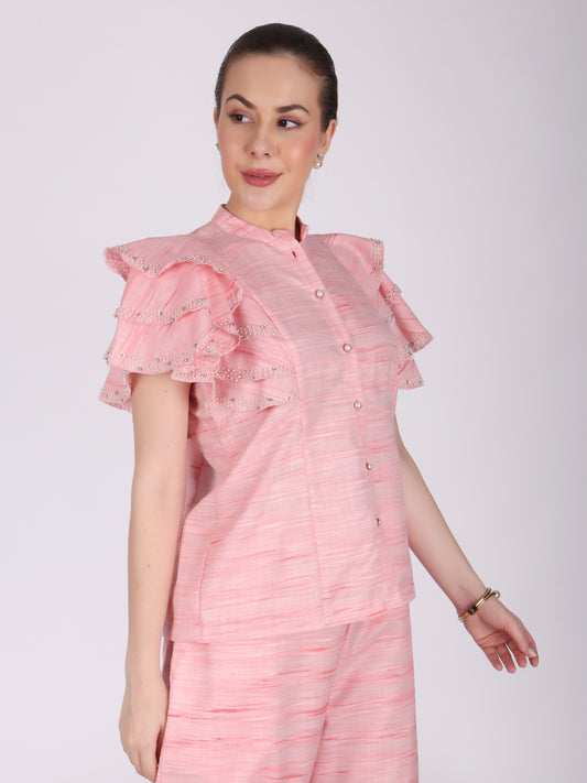 Shoulder Bounce Pink Co-Ord Set