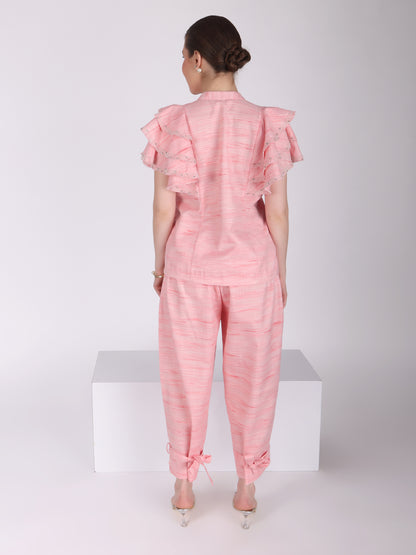 Shoulder Bounce Pink Co-Ord Set