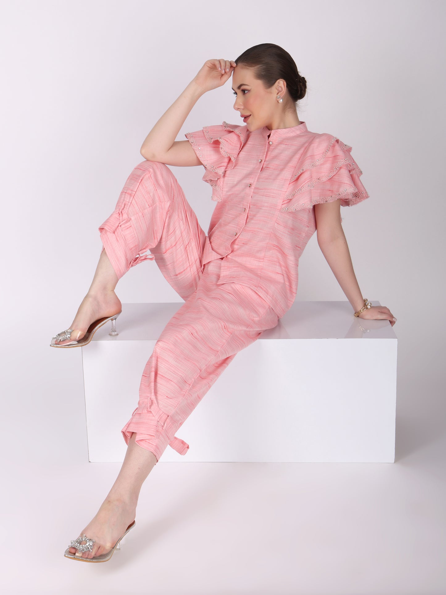 Shoulder Bounce Pink Co-Ord Set