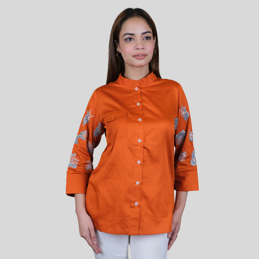 Orange Shirt With Pocket