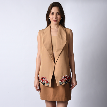 Front Open Tan Brown Jacket