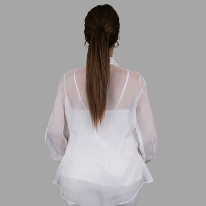 Ivory Palm Organza Shirt