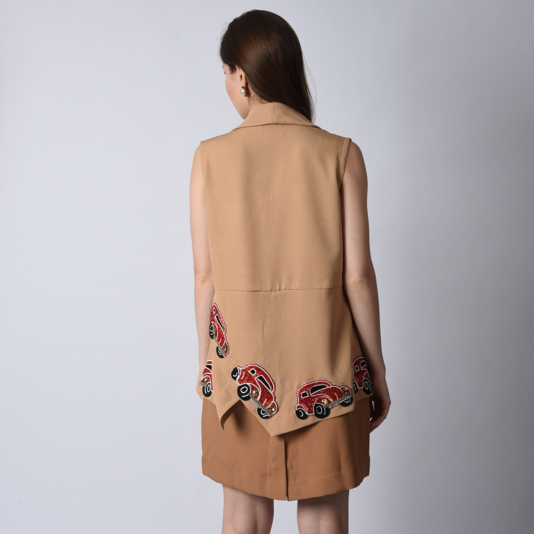 Front Open Tan Brown Jacket