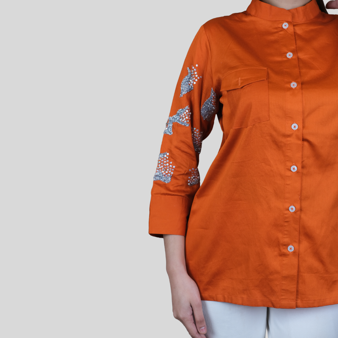 Orange Shirt With Pocket