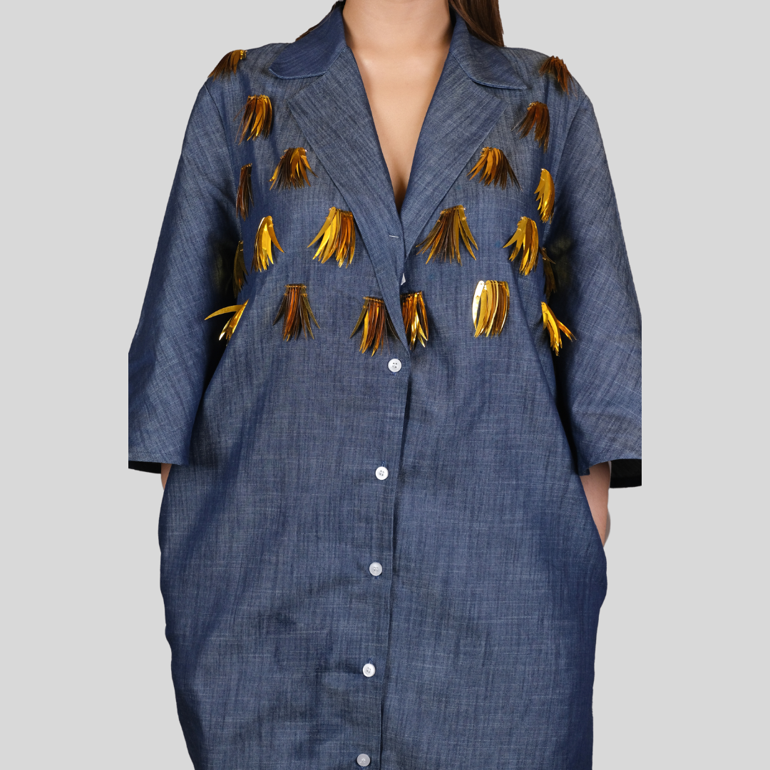 Denim Disco Shirt Dress